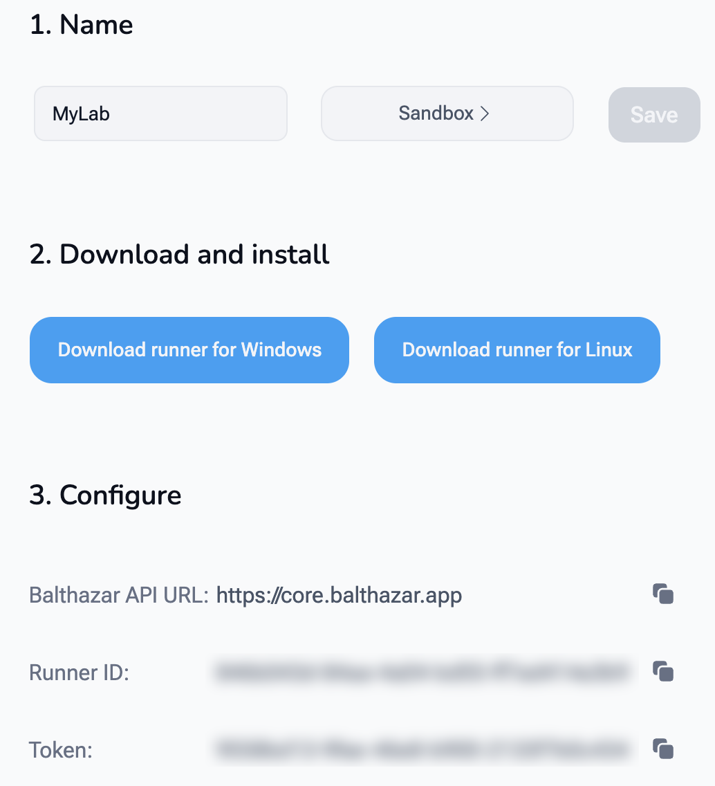 Runner download options